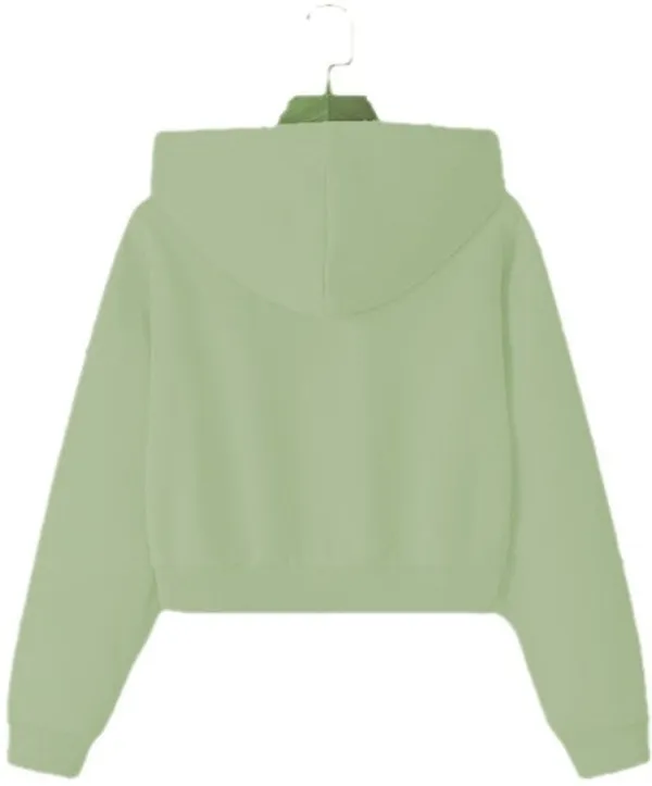 Green_Pure_Cotton_Crop_Hooded_Printed_T-Shirt_For_Women