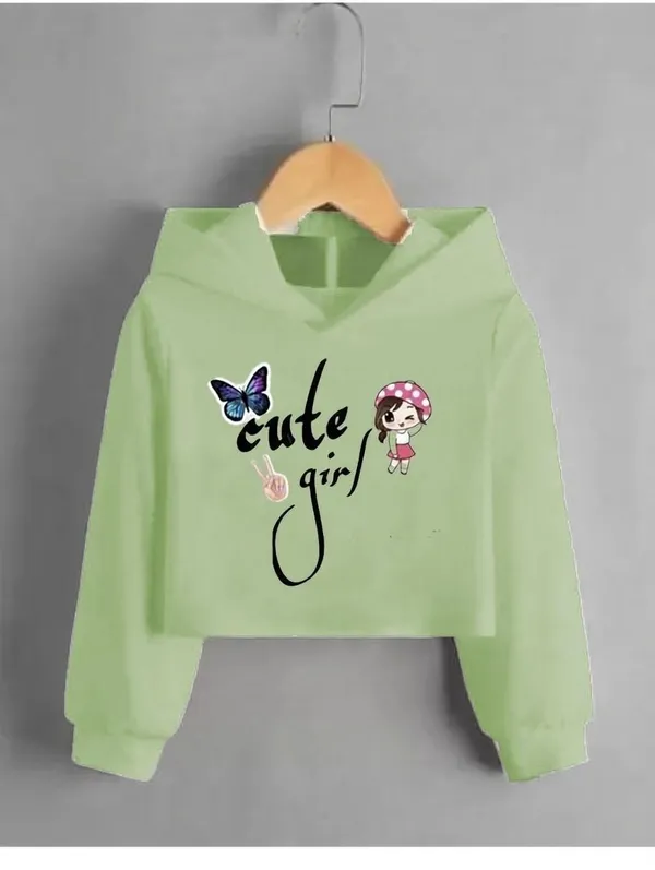 Green_Pure_Cotton_Printed_Hooded_Crop_T-Shirt_For_Women