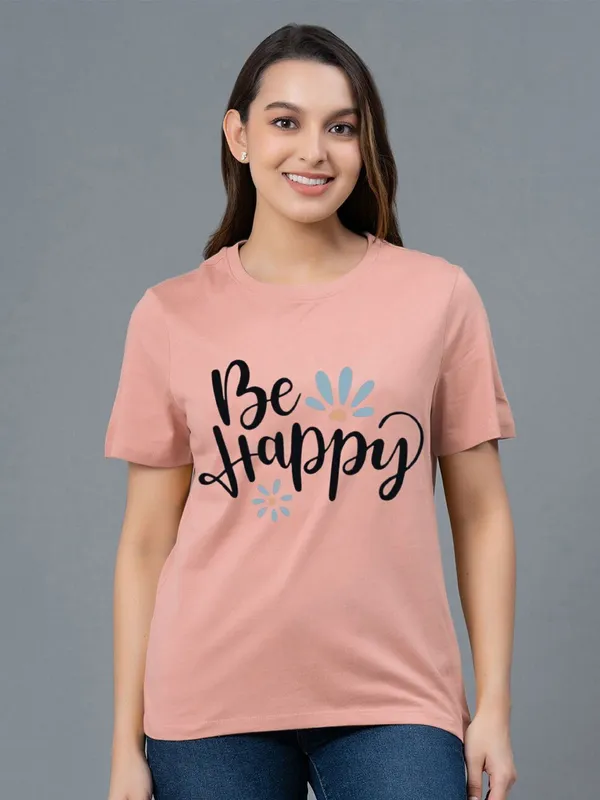 Beige_Cotton_Graphic_Print_Round_Neck_T-Shirt_For_Women