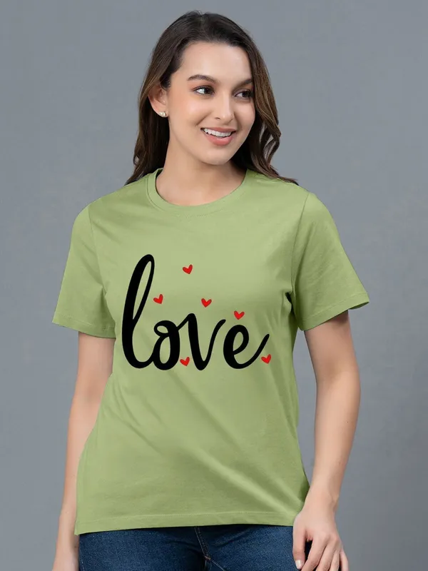 Green_Pure_Cotton_Graphic_Print_Round_Neck_T-Shirt_For_Women