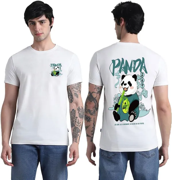 White_Pure_Cotton_Printed_Round_Neck_T-Shirt_For_Men