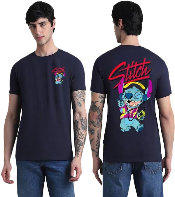 Blue_Pure_Cotton_Round_Neck_Graphic_Print_T-Shirt_For_Men
