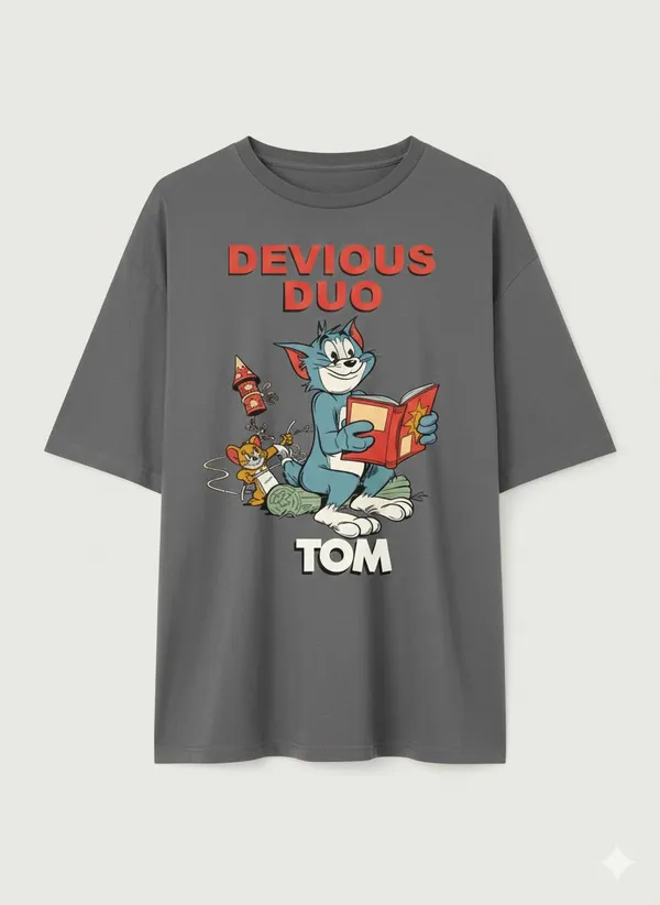 Grey_Pure_Cotton_Oversized_Drop_Shoulder_T-Shirt_For_Women
