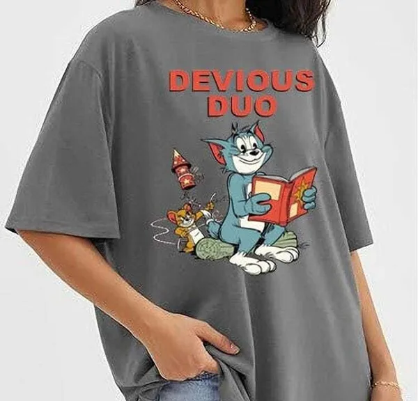 Grey_Pure_Cotton_Oversized_Drop_Shoulder_T-Shirt_For_Women