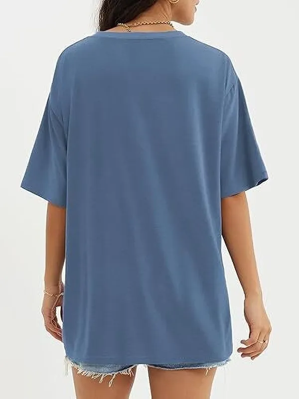 Blue_Pure_Cotton_Oversized_Printed_Round_Neck_T-Shirt_For_Women