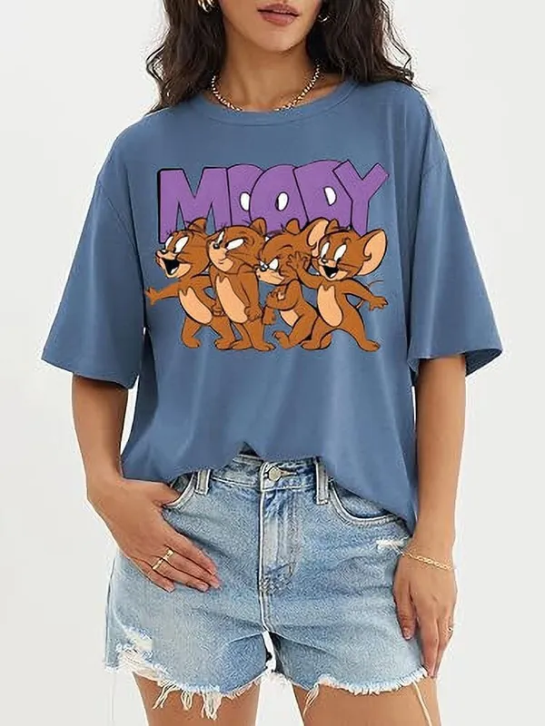Blue_Pure_Cotton_Oversized_Printed_T-Shirt_For_Women