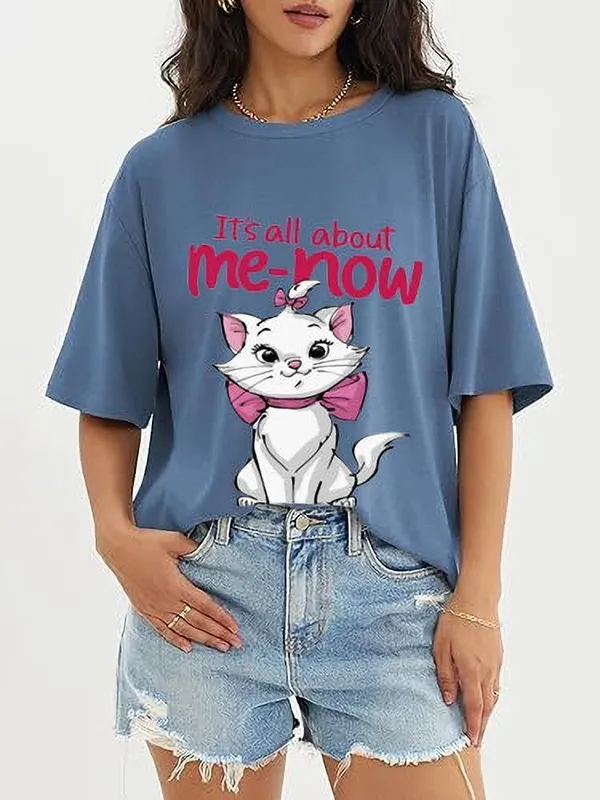 Blue_Pure_Cotton_Oversized_Drop_Shoulder_Printed_T-Shirt_For_Women