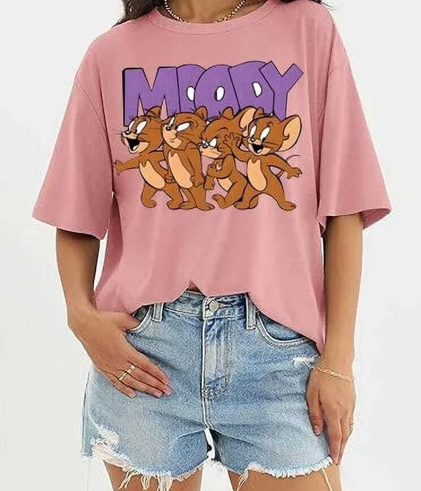 Pink_Cotton_Oversized_Drop_Shoulder_T-Shirt_For_Women