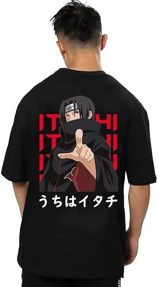 Black_Pure_Cotton_Printed_Oversized_Round_Neck_T-Shirt_For_Men