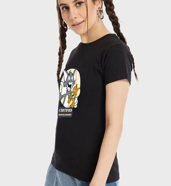 Black_Pure_Cotton_Printed_Round_Neck_T-Shirt_For_Women