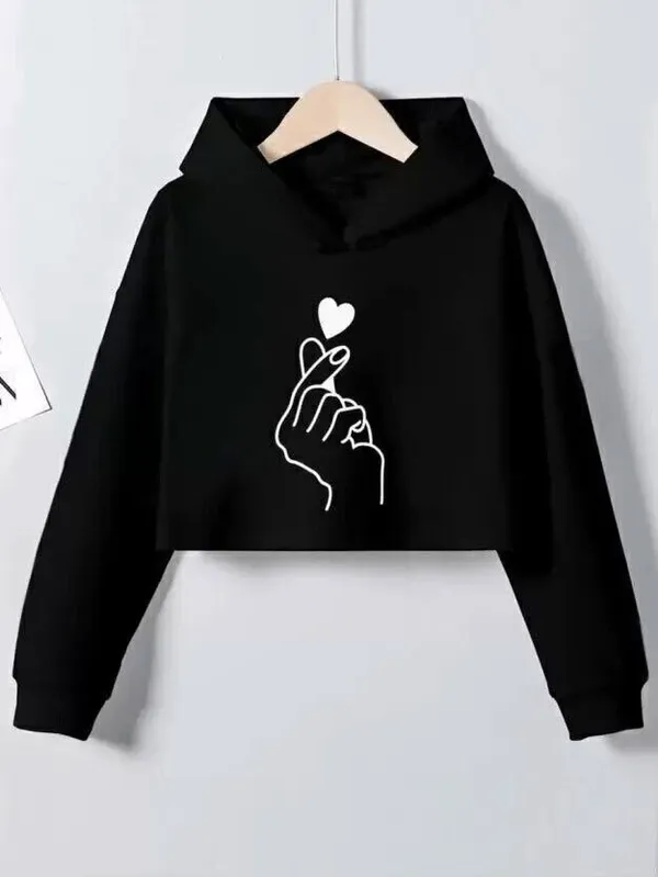 Black_Pure_Cotton_Graphic_Print_Hooded_Neck_T-Shirt_For_Women