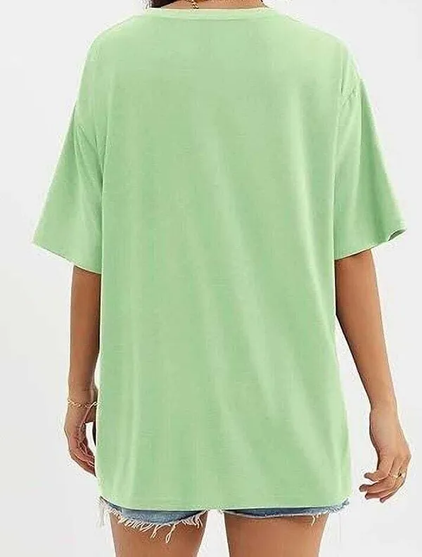 Green_Pure_Cotton_Graphic_Print_Round_Neck_T-Shirt_For_Women