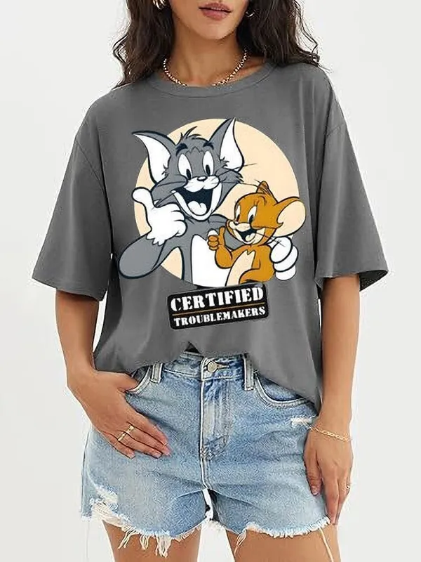Grey_Pure_Cotton_Printed_Oversized_Round_Neck_T-Shirt_For_Women