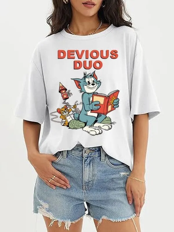 White_Pure_Cotton_Oversized_Drop_Shoulder_T-Shirt_For_Women
