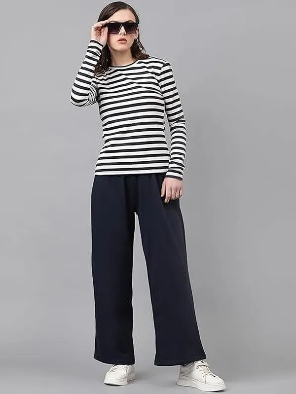 Multicolor_Pure_Cotton_Striped_Round_Neck_T-Shirt_For_Women