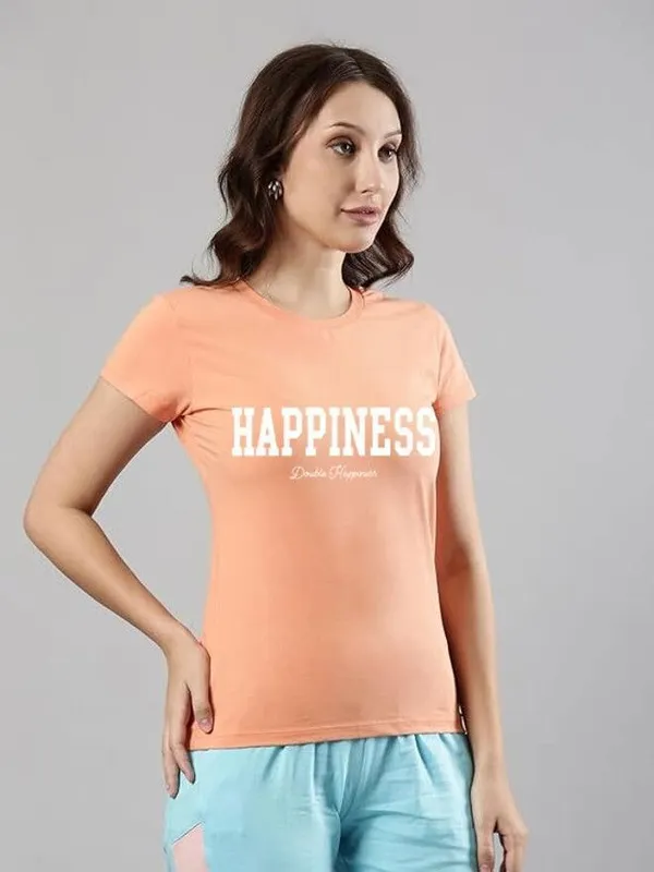 Beige_Pure_Cotton_Printed_Round_Neck_T-Shirt_For_Women