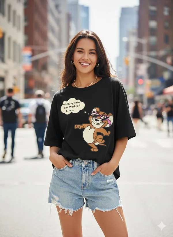 Black_Pure_Cotton_Round_Neck_Printed_T-Shirt_For_Women