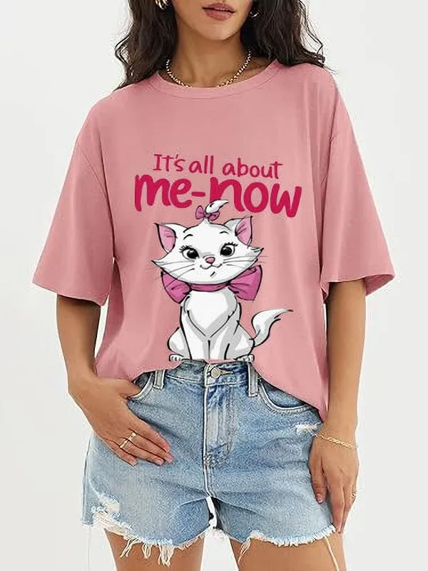 Pink_Pure_Cotton_Oversized_Cartoon_Print_T-Shirt_For_Women