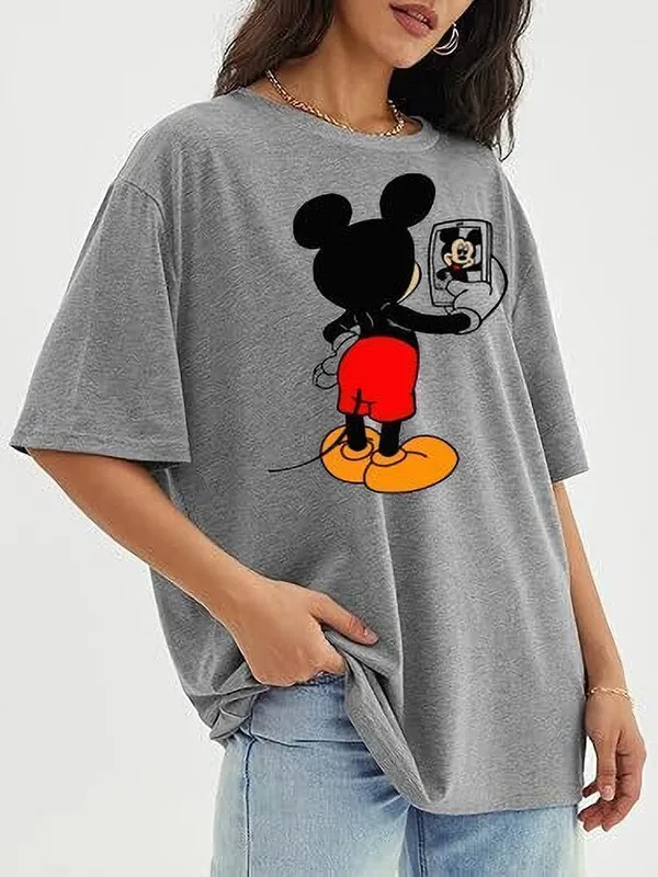 Grey_Pure_Cotton_Graphic_Print_Round_Neck_T-Shirt_For_Women