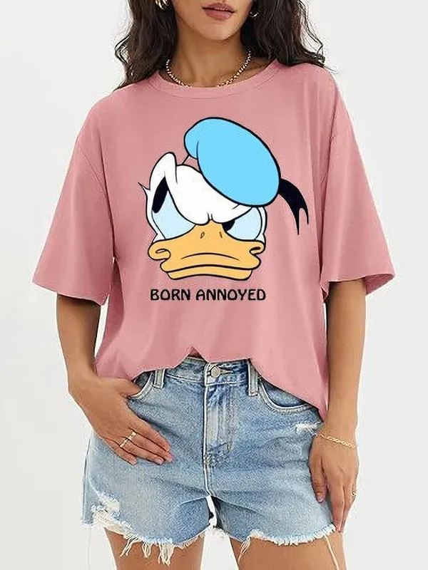 Pink_Pure_Cotton_Cartoon_Print_Oversized_Round_Neck_T-Shirt_For_Women