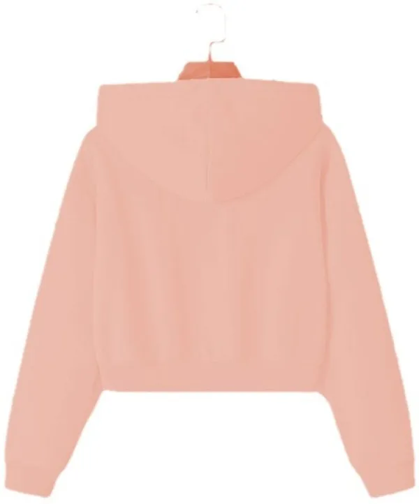 Pink_Pure_Cotton_Hooded_Neck_Crop_T-Shirt_For_Women