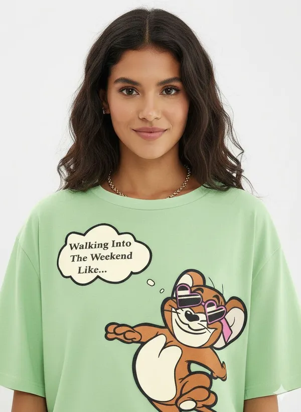 Light_Green_Pure_Cotton_Graphic_Print_Oversized_T-Shirt_For_Women