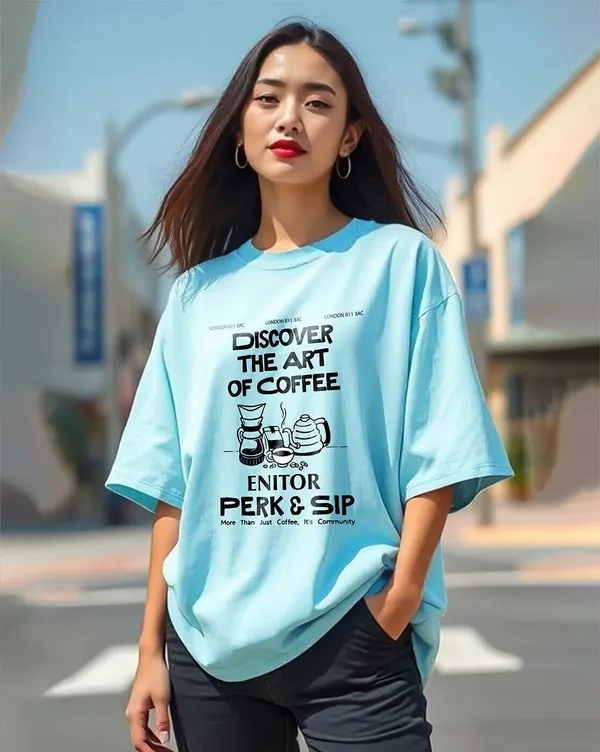 Blue_Pure_Cotton_Printed_Oversized_Round_Neck_T-Shirt_For_Women