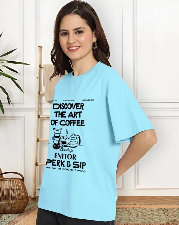 Blue_Pure_Cotton_Printed_Oversized_Round_Neck_T-Shirt_For_Women
