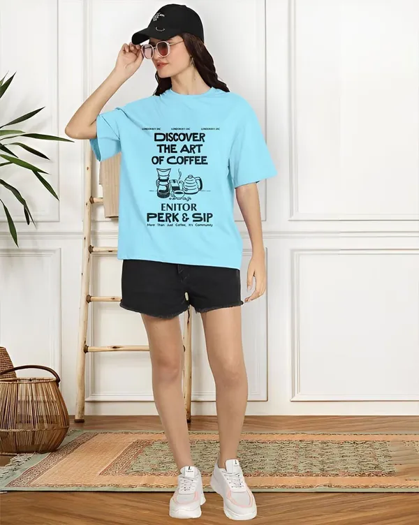 Blue_Pure_Cotton_Printed_Oversized_Round_Neck_T-Shirt_For_Women
