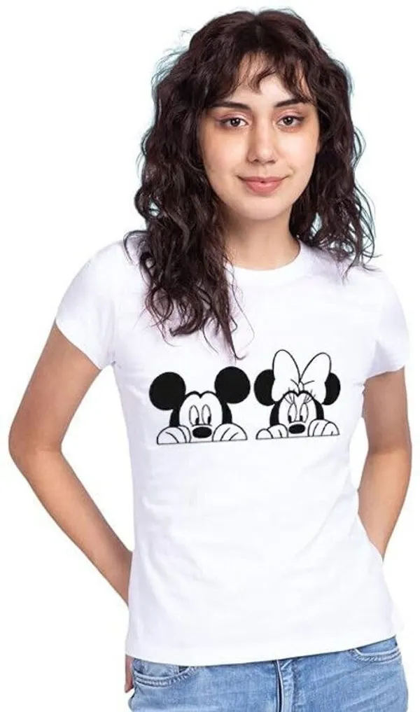 White_Pure_Cotton_Printed_Round_Neck_T-Shirt_For_Women