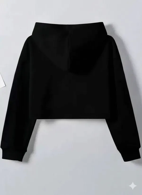 Black_Pure_Cotton_Printed_Hooded_Neck_T-Shirt_For_Women