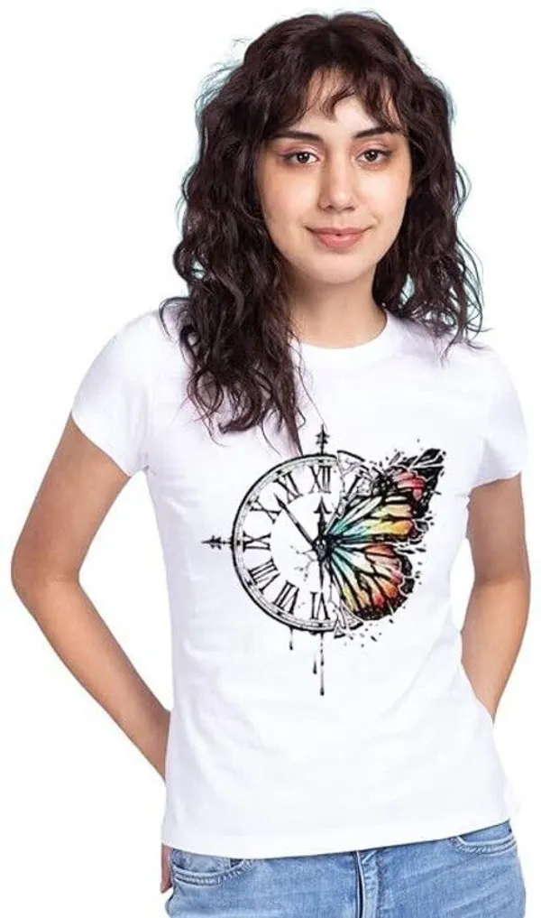 White_Pure_Cotton_Graphic_Print_Round_Neck_T-Shirt_For_Women