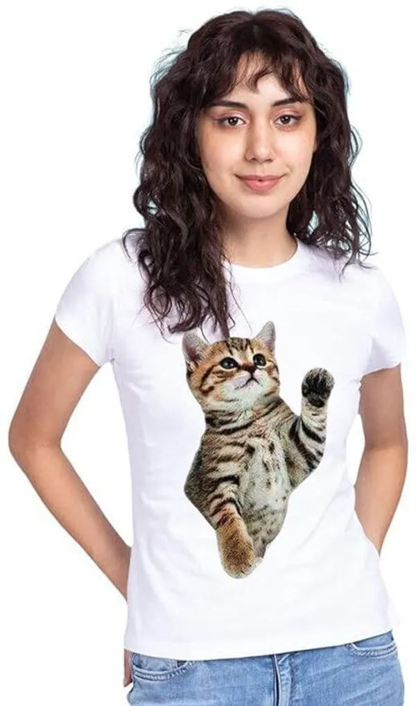 White_Pure_Cotton_Graphic_Print_Round_Neck_T-Shirt_For_Women