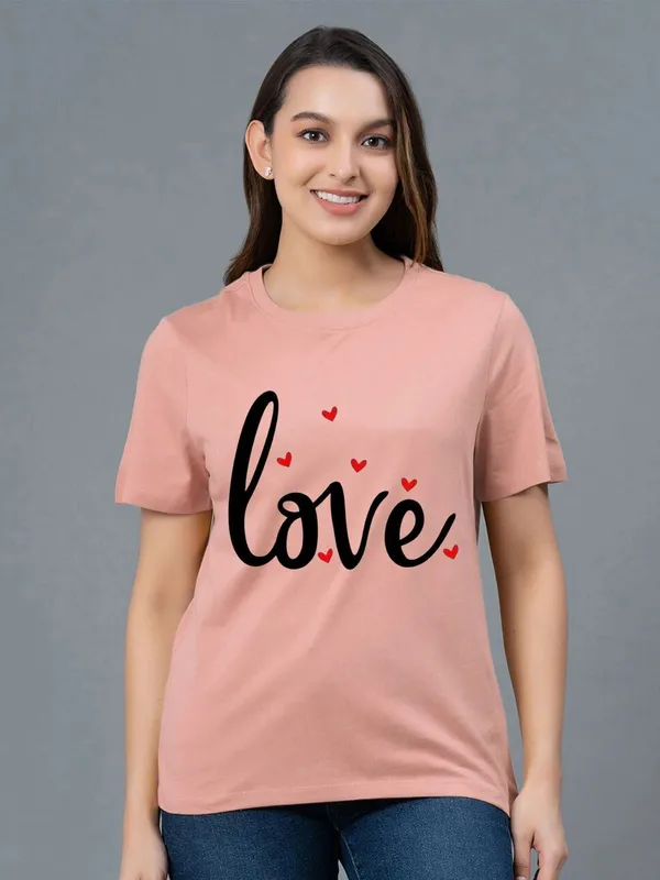 Pink_Pure_Cotton_Graphic_Print_Round_Neck_T-Shirt_For_Women