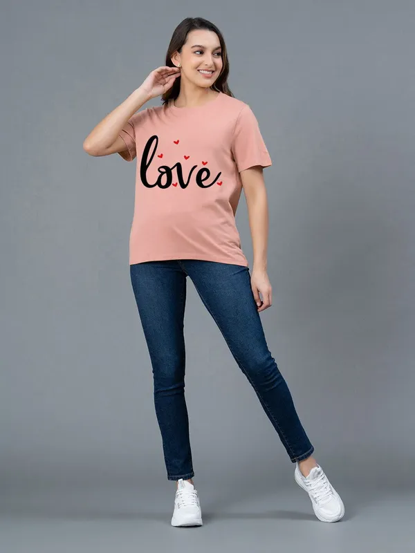 Pink_Pure_Cotton_Graphic_Print_Round_Neck_T-Shirt_For_Women