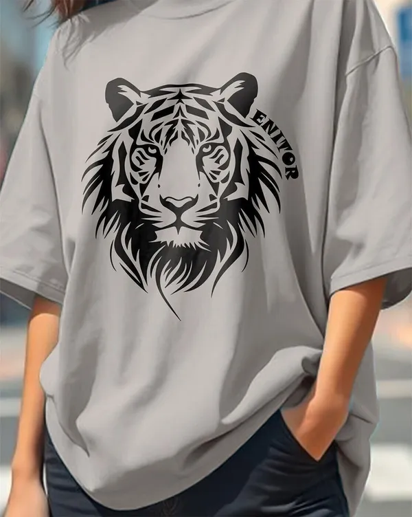 Grey_Pure_Cotton_Printed_Round_Neck_T-Shirt_For_Women