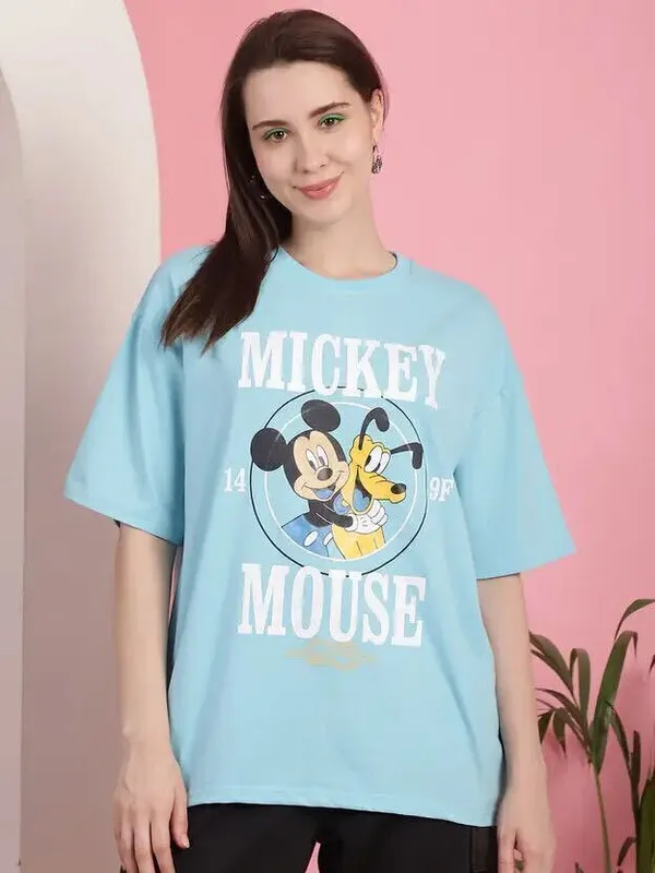 Blue_Pure_Cotton_Oversized_Printed_T-Shirt_For_Women