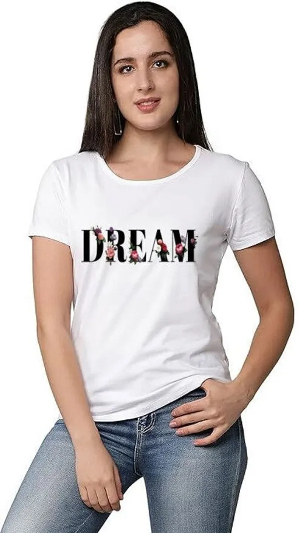 White_Pure_Cotton_Graphic_Print_Round_Neck_T-Shirt_For_Women