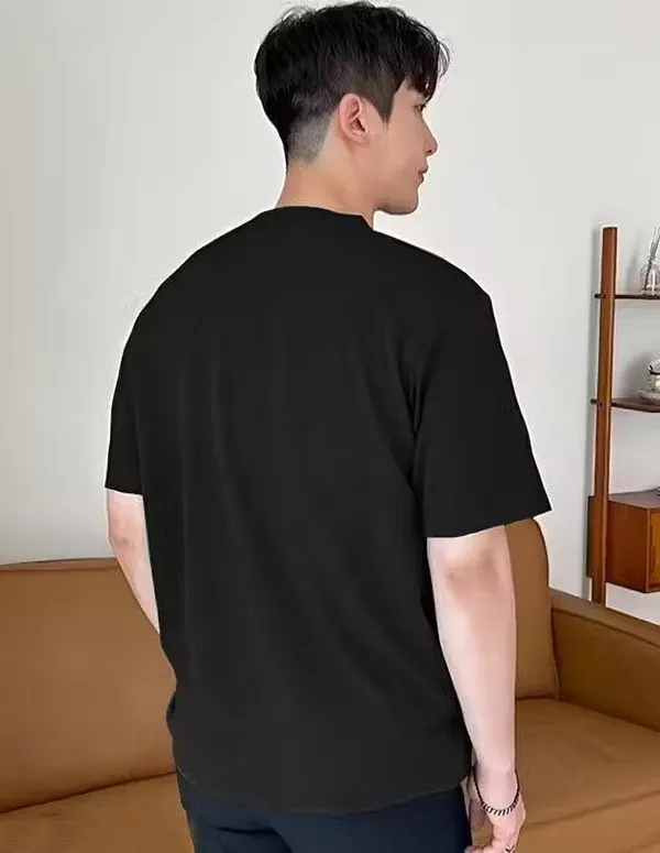 Black_Pure_Cotton_Printed_Oversized_Round_Neck_T-Shirt_For_Men