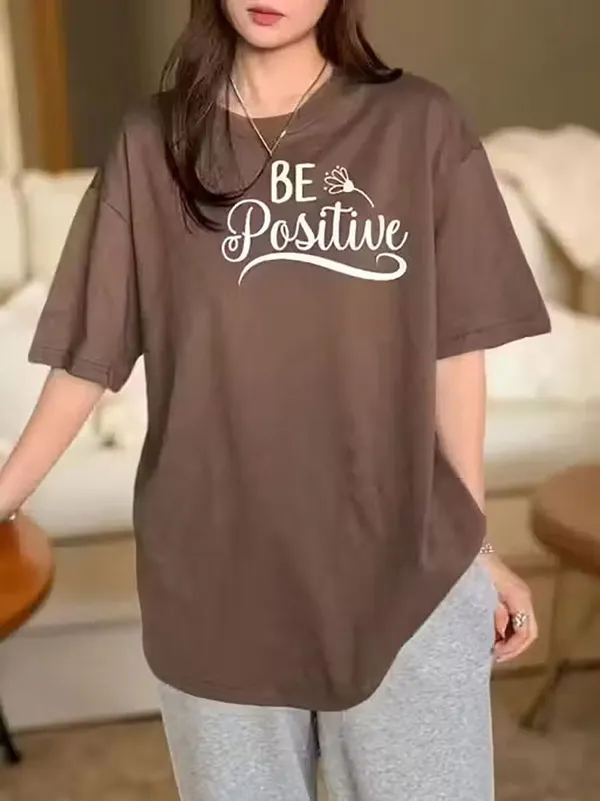 Brown_Pure_Cotton_Printed_Oversized_Round_Neck_T-Shirt_For_Women