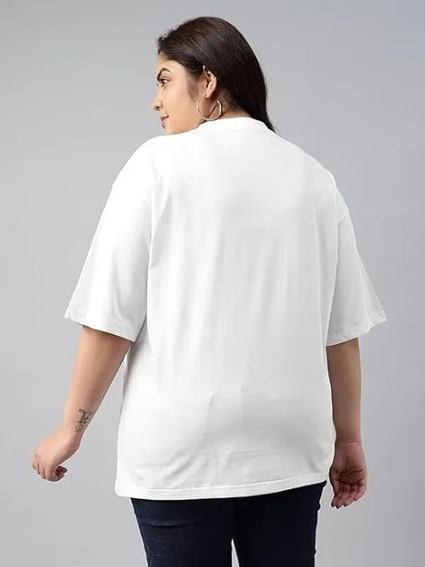White_Cotton_Printed_Plus_Size_T-Shirt_For_Women