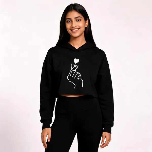 Black_Pure_Cotton_Graphic_Print_Hooded_T-Shirt_For_Women