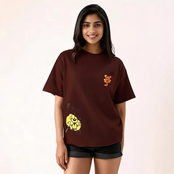 Brown_Pure_Cotton_Oversized_Graphic_Print_T-Shirt_For_Women