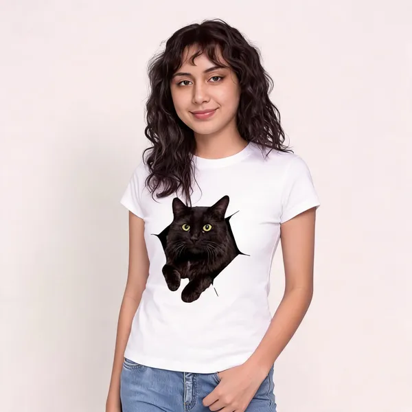 White_Pure_Cotton_Graphic_Print_Round_Neck_T-Shirt_For_Women
