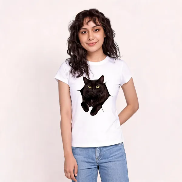 White_Pure_Cotton_Graphic_Print_Round_Neck_T-Shirt_For_Women