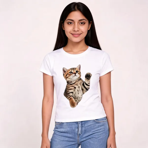 White_Pure_Cotton_Graphic_Print_Round_Neck_T-Shirt_For_Women