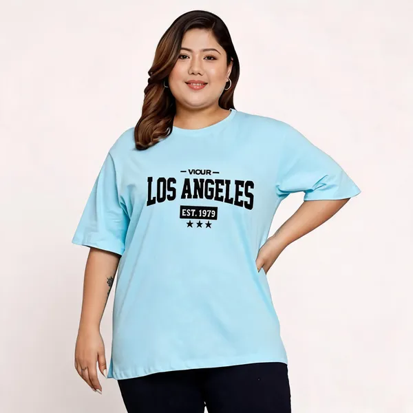 Blue_Pure_Cotton_Printed_Round_Neck_T-Shirt_For_Women