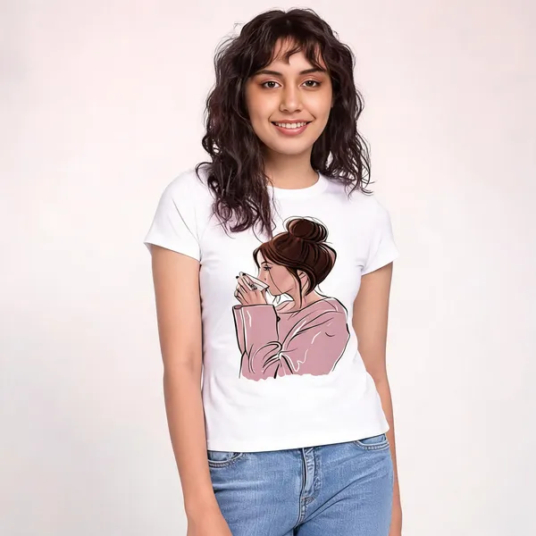 White_Pure_Cotton_Graphic_Print_Round_Neck_T-Shirt_For_Women
