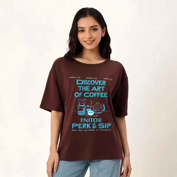 Brown_Pure_Cotton_Oversized_Graphic_Print_T-Shirt_For_Women