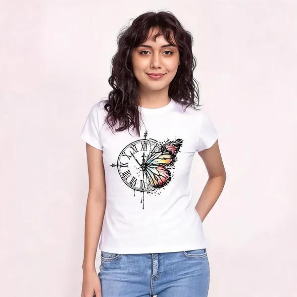 White_Pure_Cotton_Graphic_Print_Round_Neck_T-Shirt_For_Women